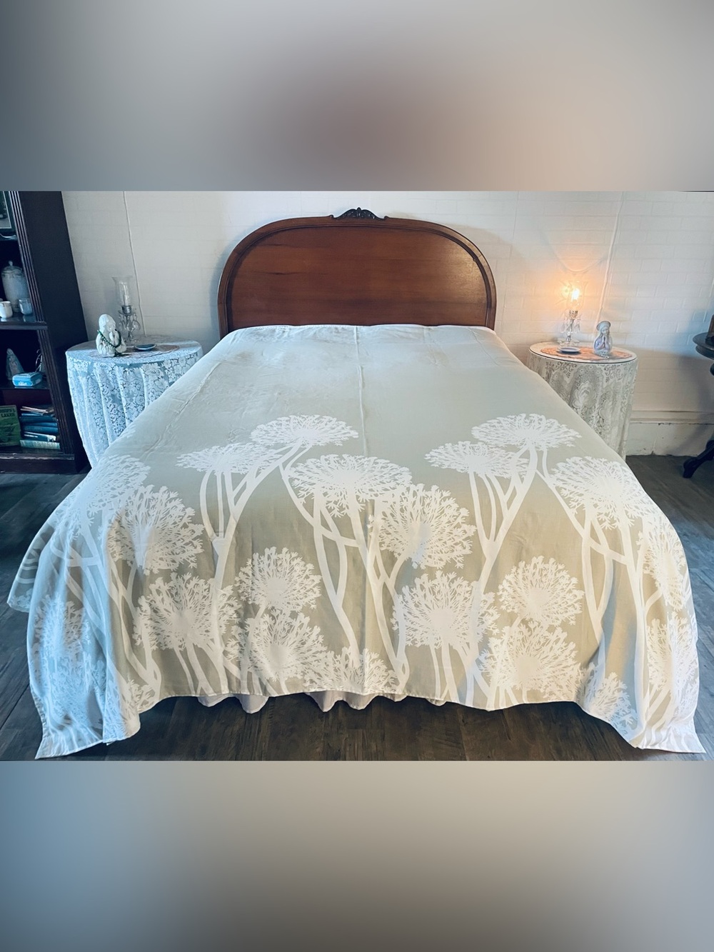 Target Duvet W Queen Ann’s Lace Decor Taupe & White Cotton Blend Queen Sz NWOT